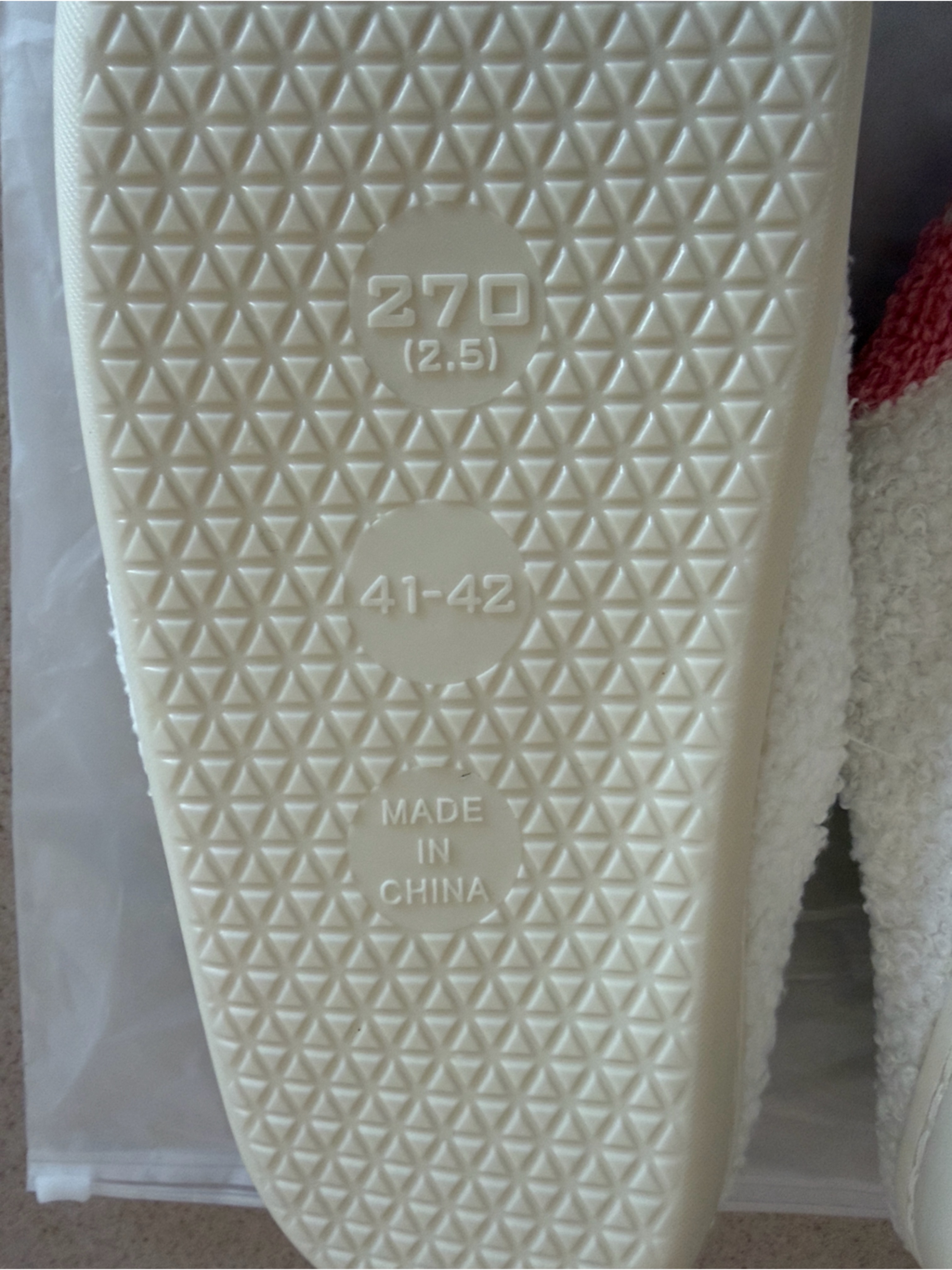 Nordic Peace Plush Slip-On Slippers With Pink Smile Design Sz 8-8.5 — image 4 of 7